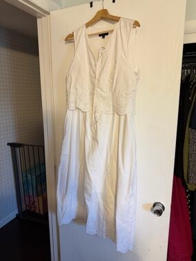 Rachel Zoe White Eyelet Maxi Dress